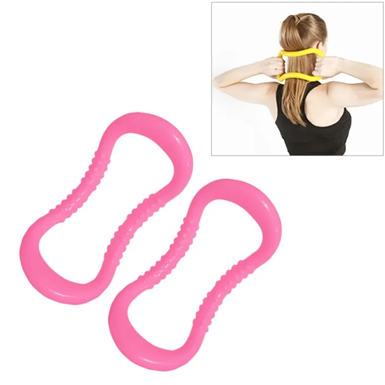 2 PCS PP Double Massage Point Yoga Circle Fascia Stretching Ring Pilates Resistance Ring (Pink)