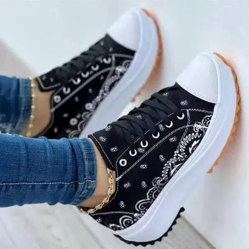 2022 Pattern Canvas Women Sneakers Casual Sport Shoes