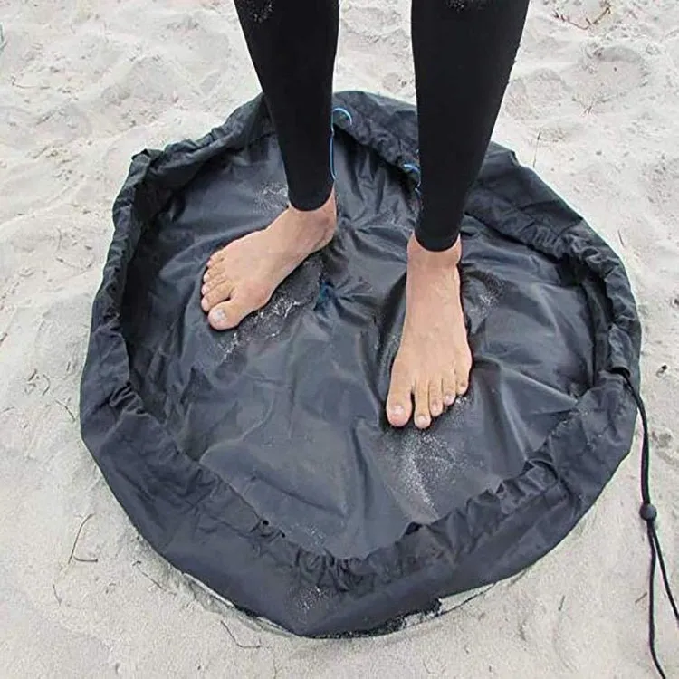 210D Oxford Cloth Beach Swimsuit Wetsuit Storage Bag Quick Change Bag, Specification:Diameter 50cm(Black)