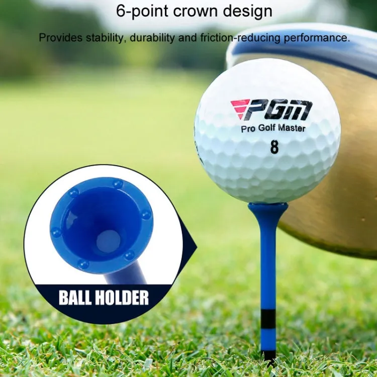 30pcs /Box PGM 83mm Golf Ball Tee Limit Scale Line Tee Ball Holder, Model: QT028-Blue