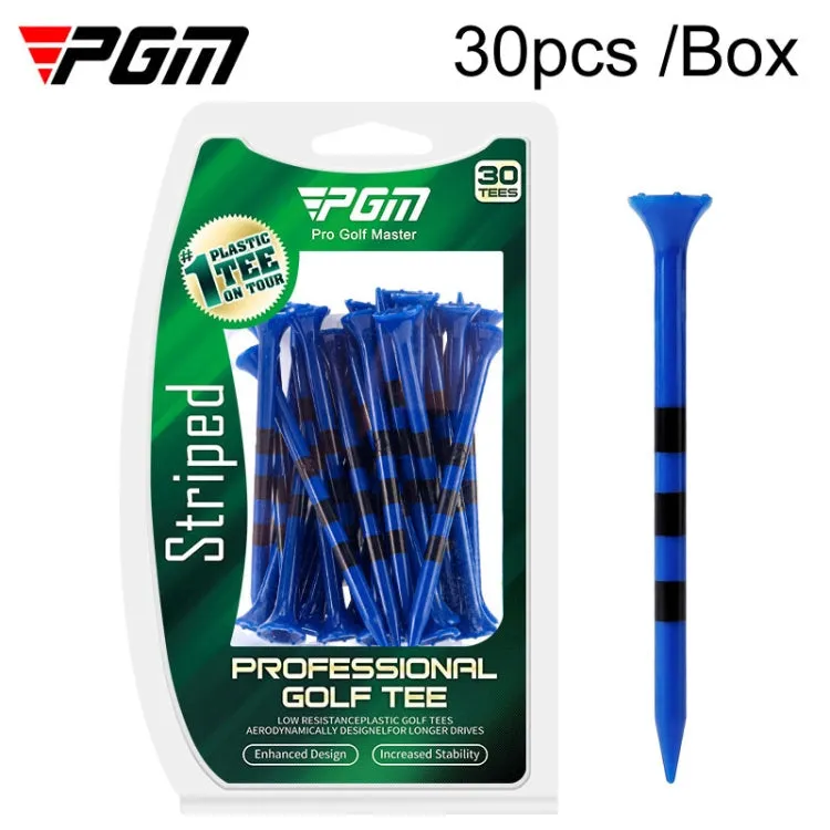 30pcs /Box PGM 83mm Golf Ball Tee Limit Scale Line Tee Ball Holder, Model: QT028-Blue