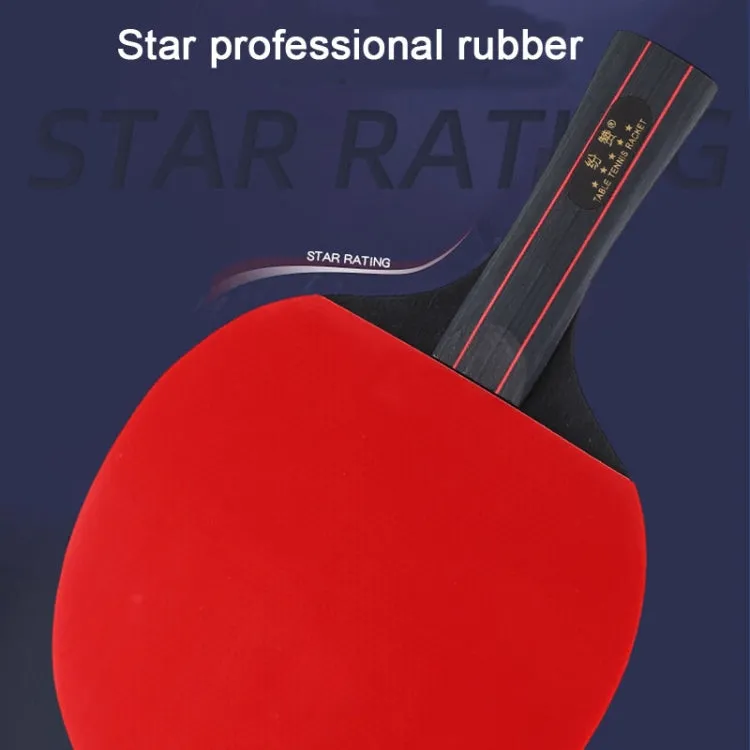 4 Star Table Tennis Racquet with 3 Balls & Bag Set, Style: Short Handle