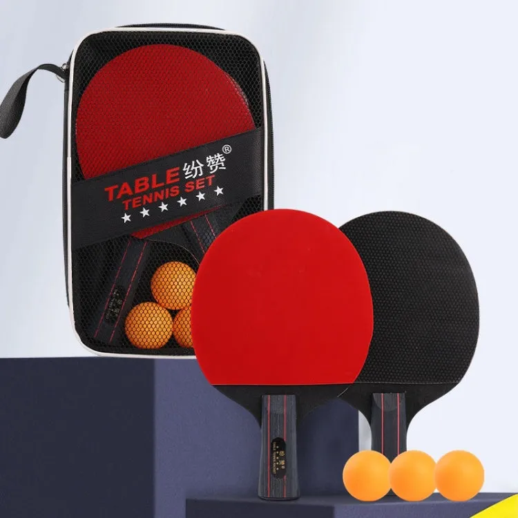 4 Star Table Tennis Racquet with 3 Balls & Bag Set, Style: Short Handle