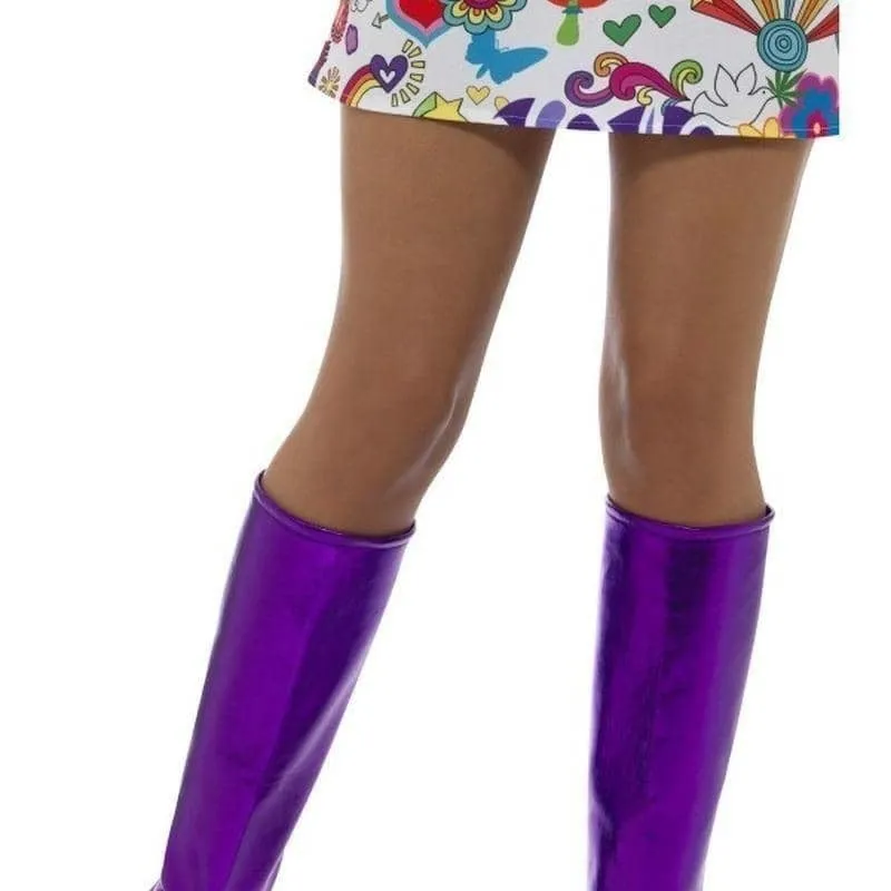 60s GoGo Boot Covers Adult Purple