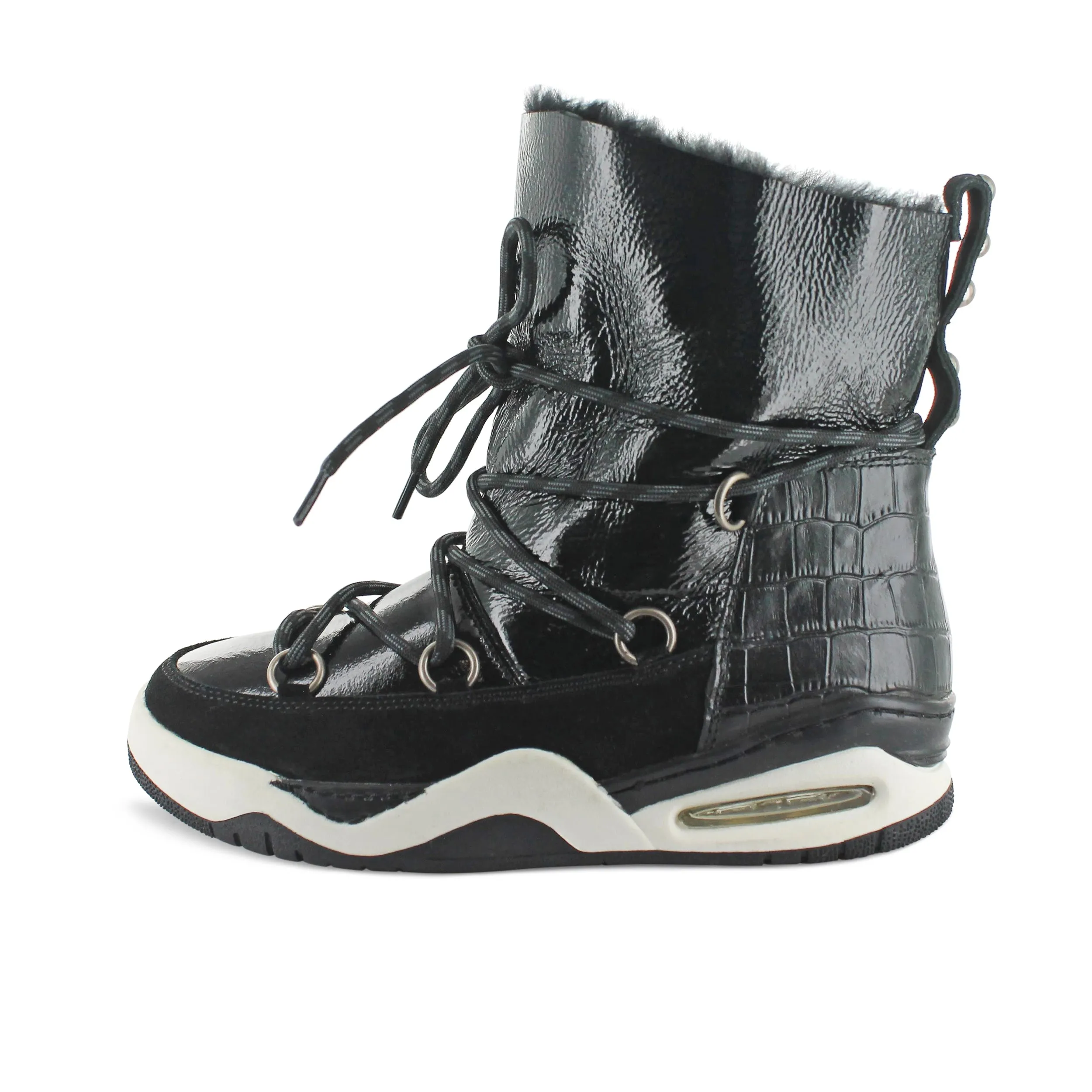 A903AA - Black Patent Coco Sneaker Boot