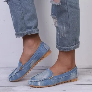 Amber Denim Loafer Shoes