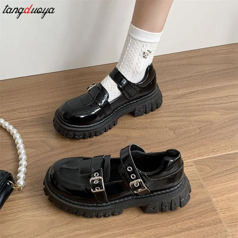 Amozae- Platform Shoes Mary Jane Lolita Shoes Women 2024 New Arrival Designer Black Ladies Shoes Woman Round Toe Harajuku Mary Janes