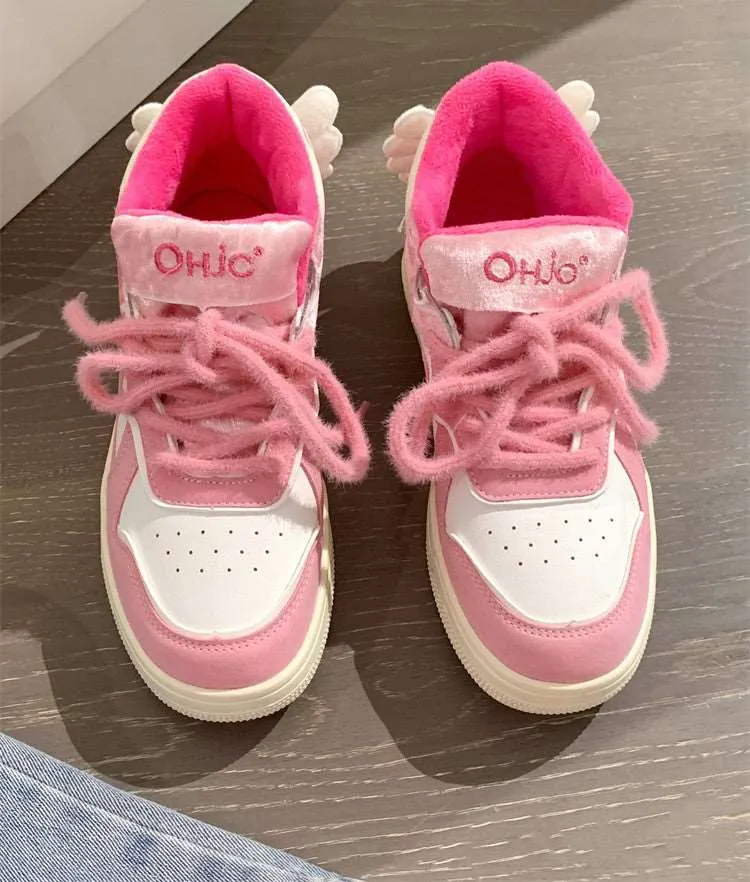 Angel Wings Magical Girl Student Sweet Cute Pink Sneakers Sports Running Shoes