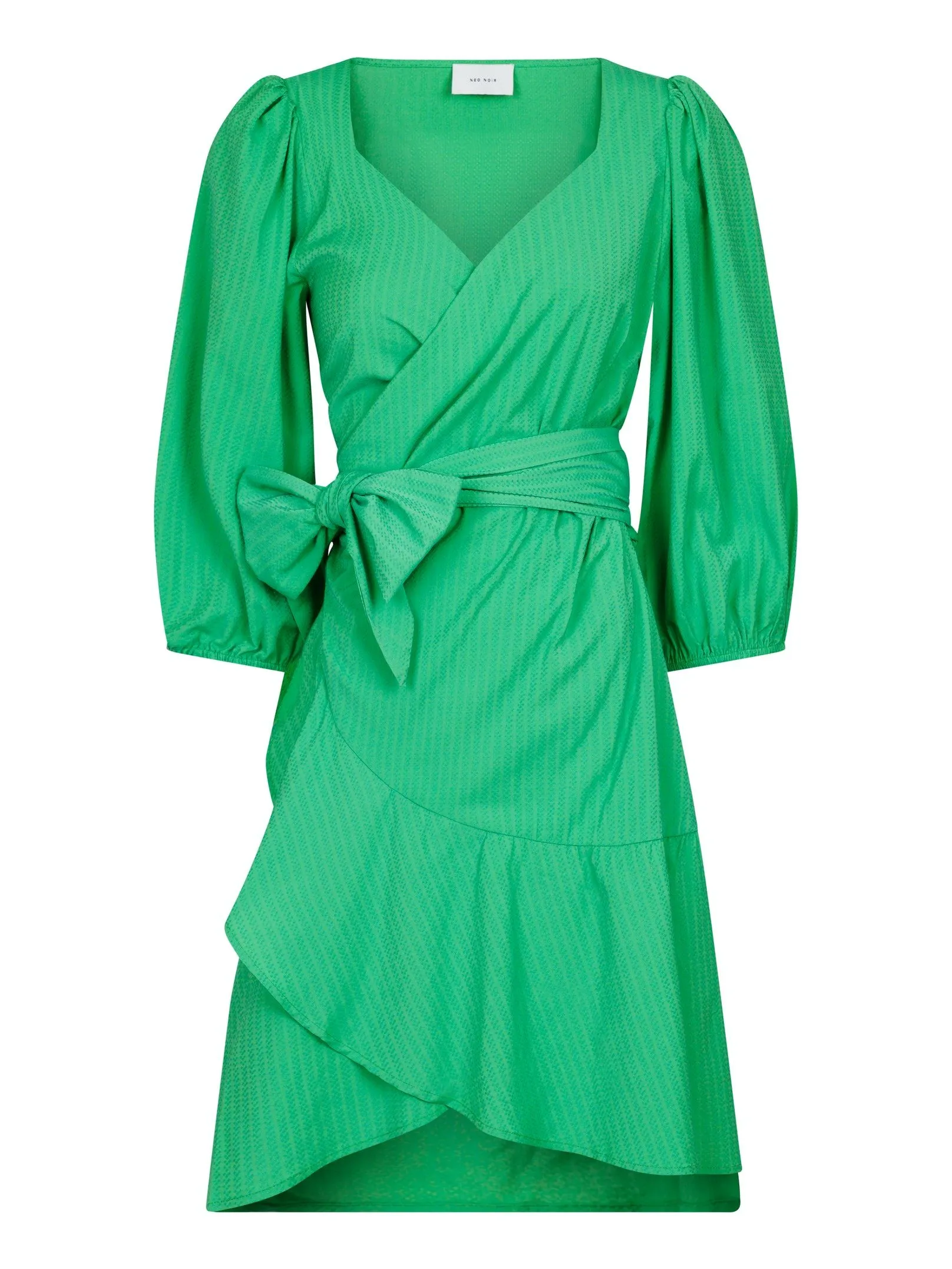 Ariel Dobby Wrap Dress - Green