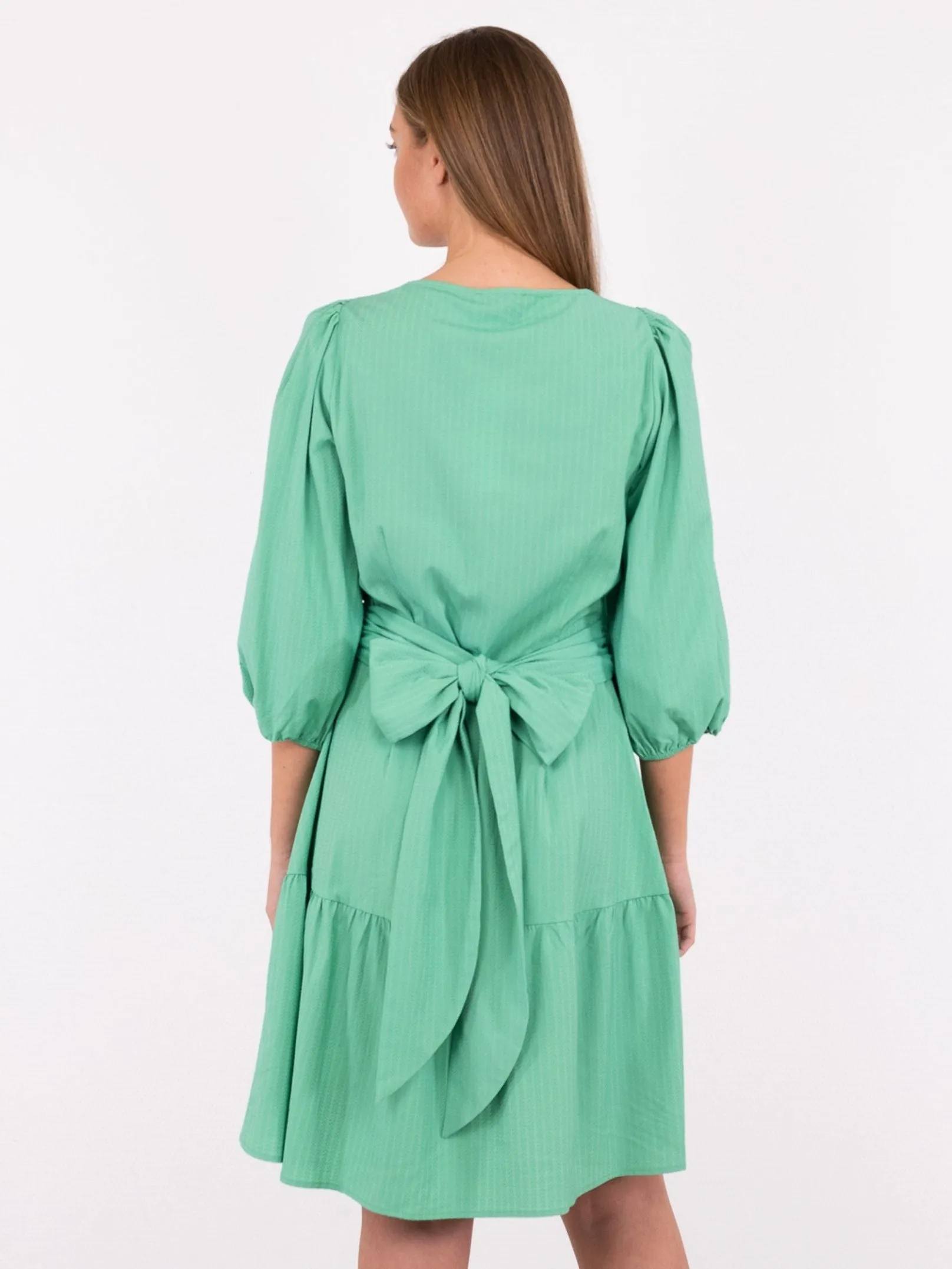 Ariel Dobby Wrap Dress - Green