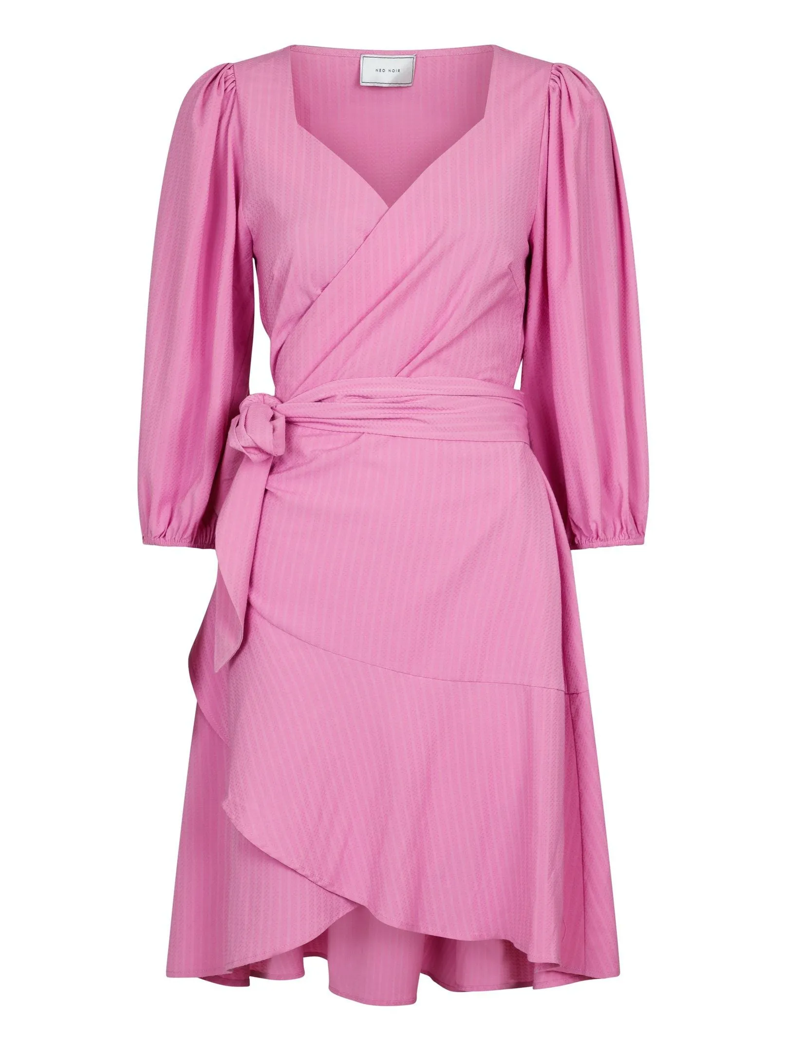 Ariel Dobby Wrap Dress - Pink