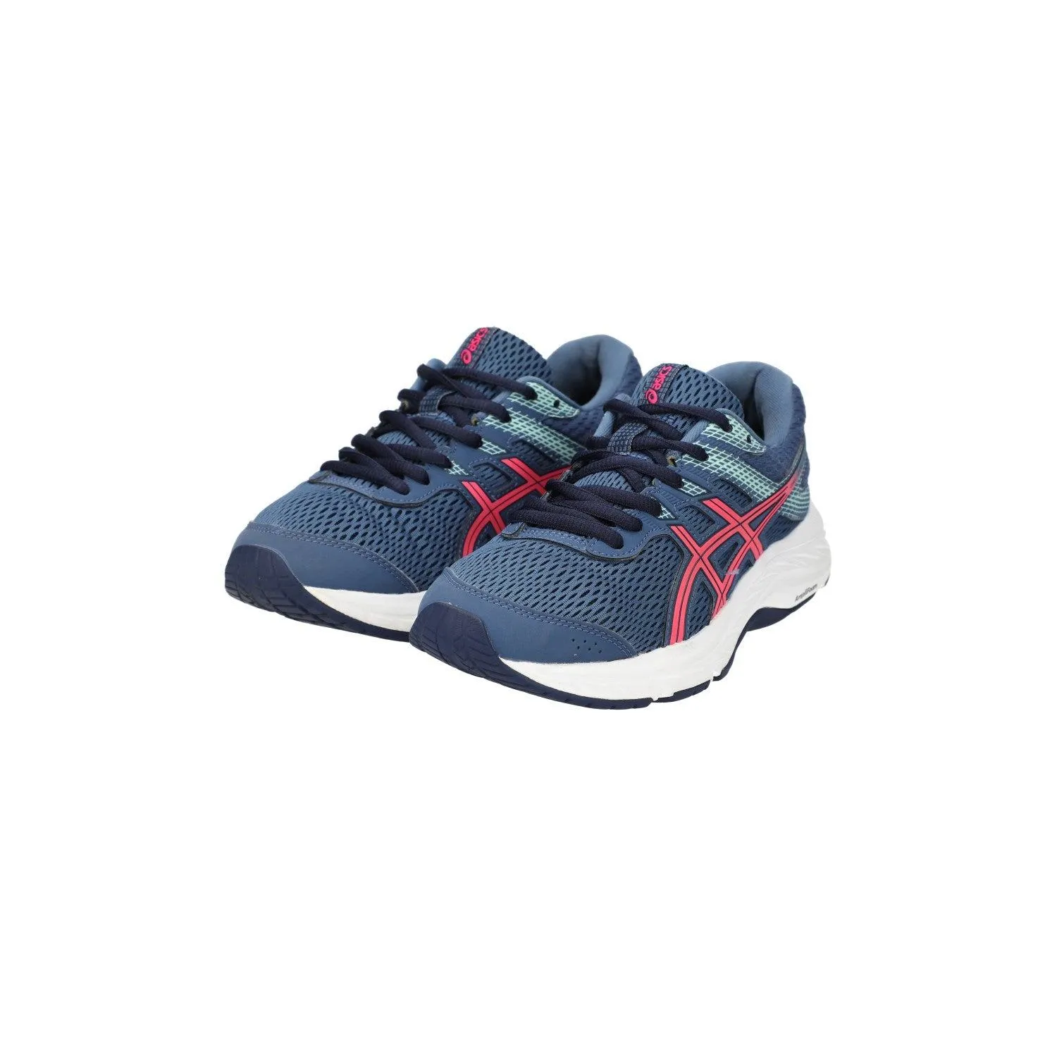 Asics Gelcontend 6 Running Sport Shoes Fabric Blue Colour For Women