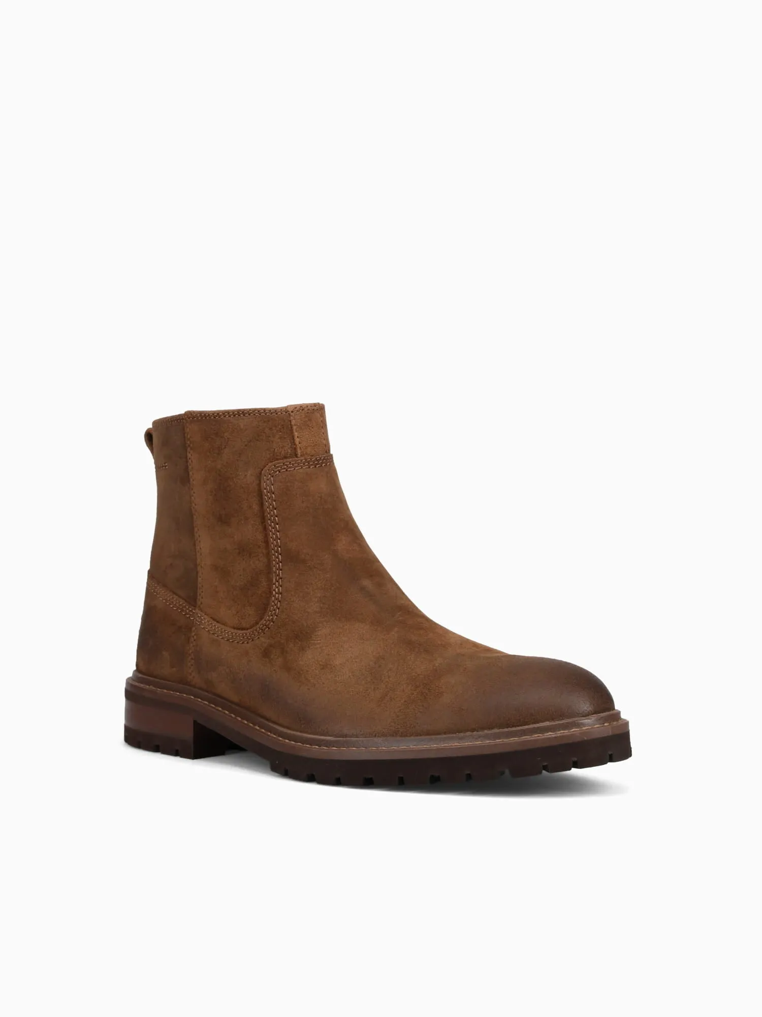 Barett Zip Boot Brown  Wazed Suede