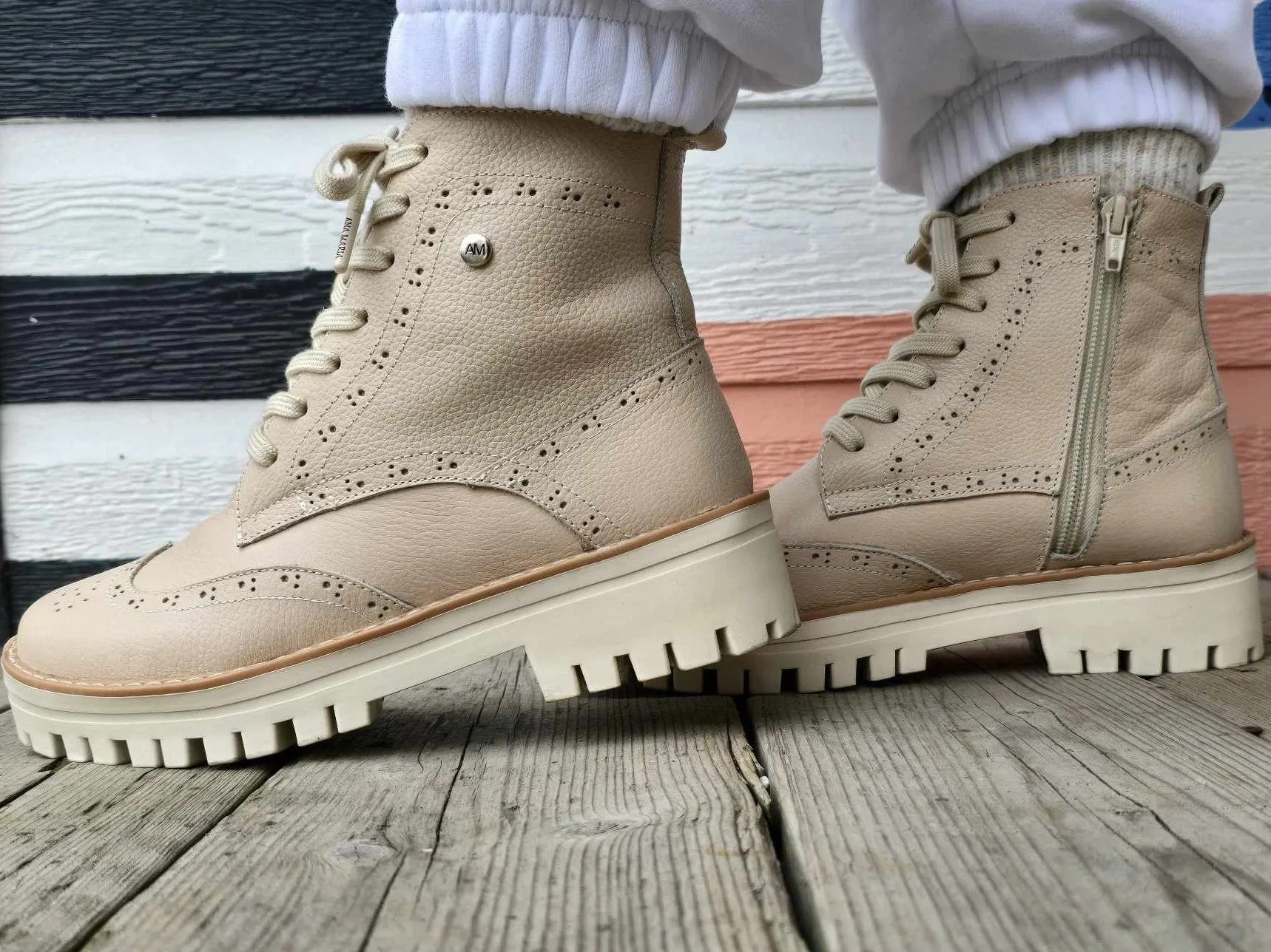 BEIGE-BOOTS COMBAT