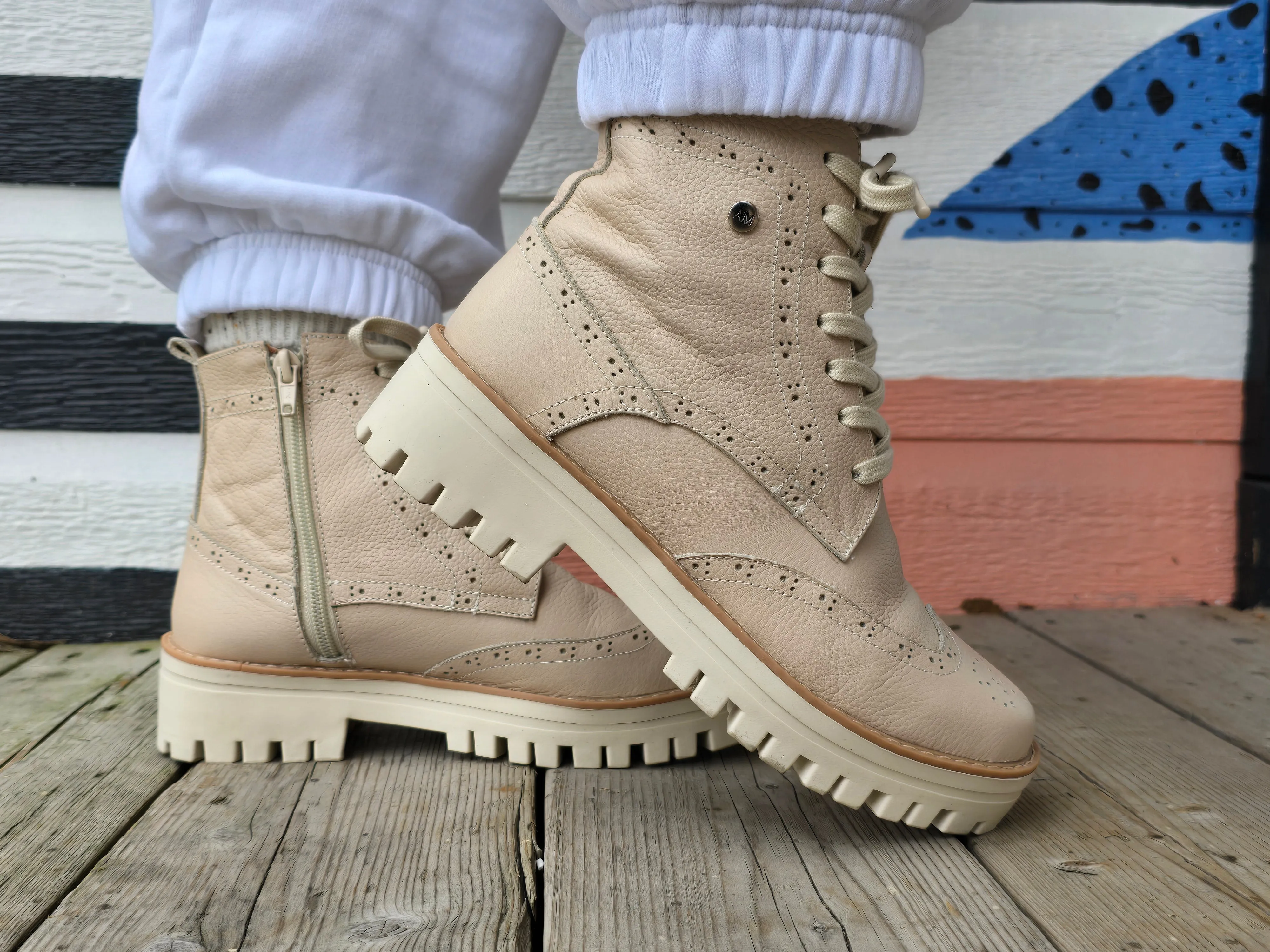 BEIGE-BOOTS COMBAT