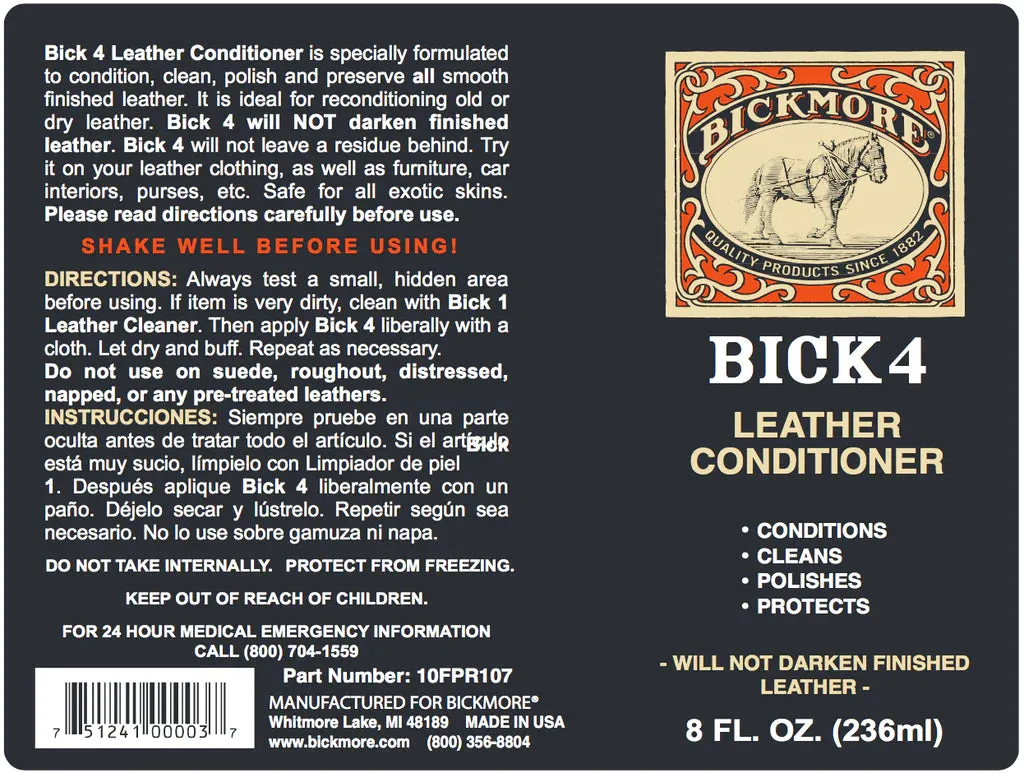 BICK 4 LEATHER CONDITIONER (8OZ)