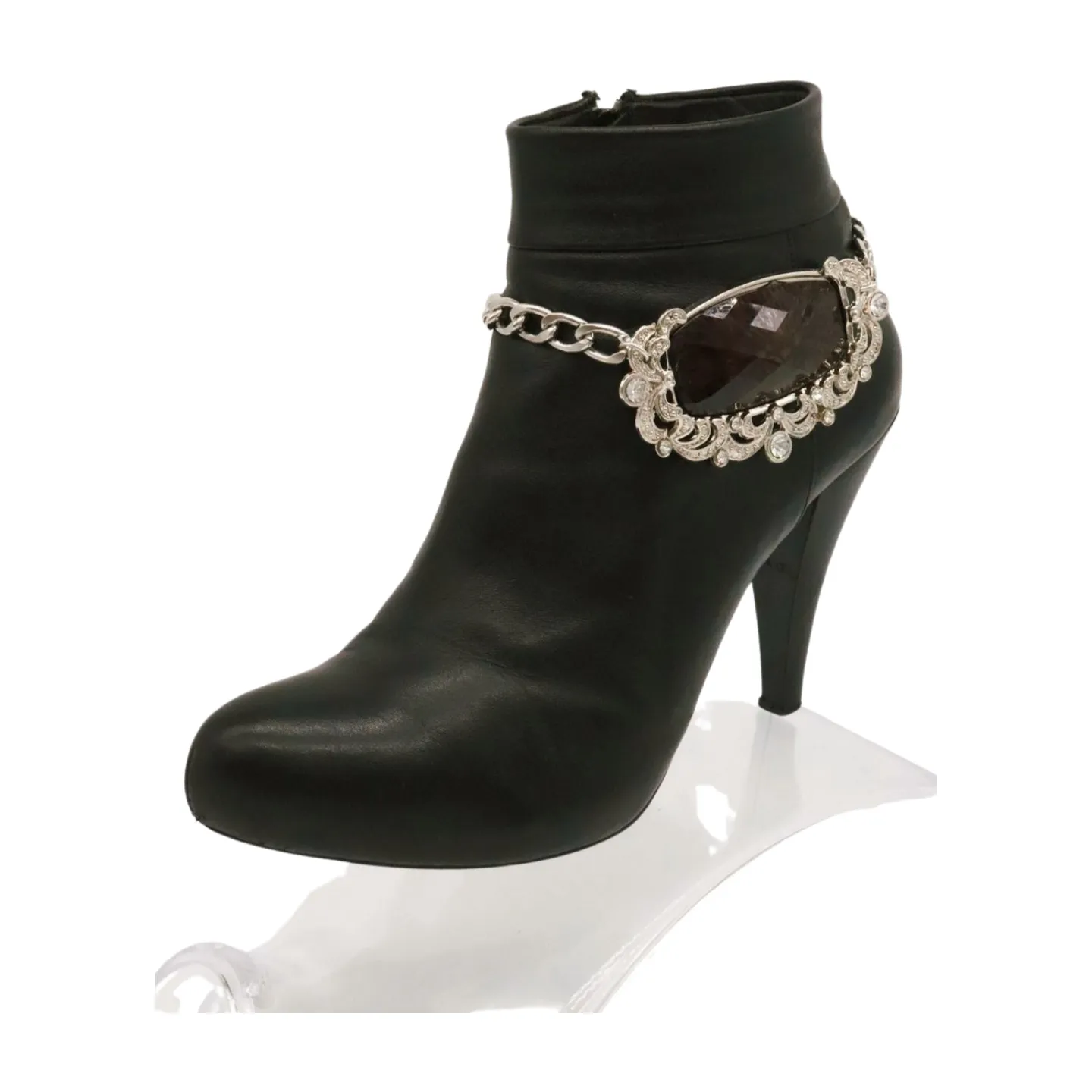 Big Brown Rectangle Jewel Bead Boot Chain