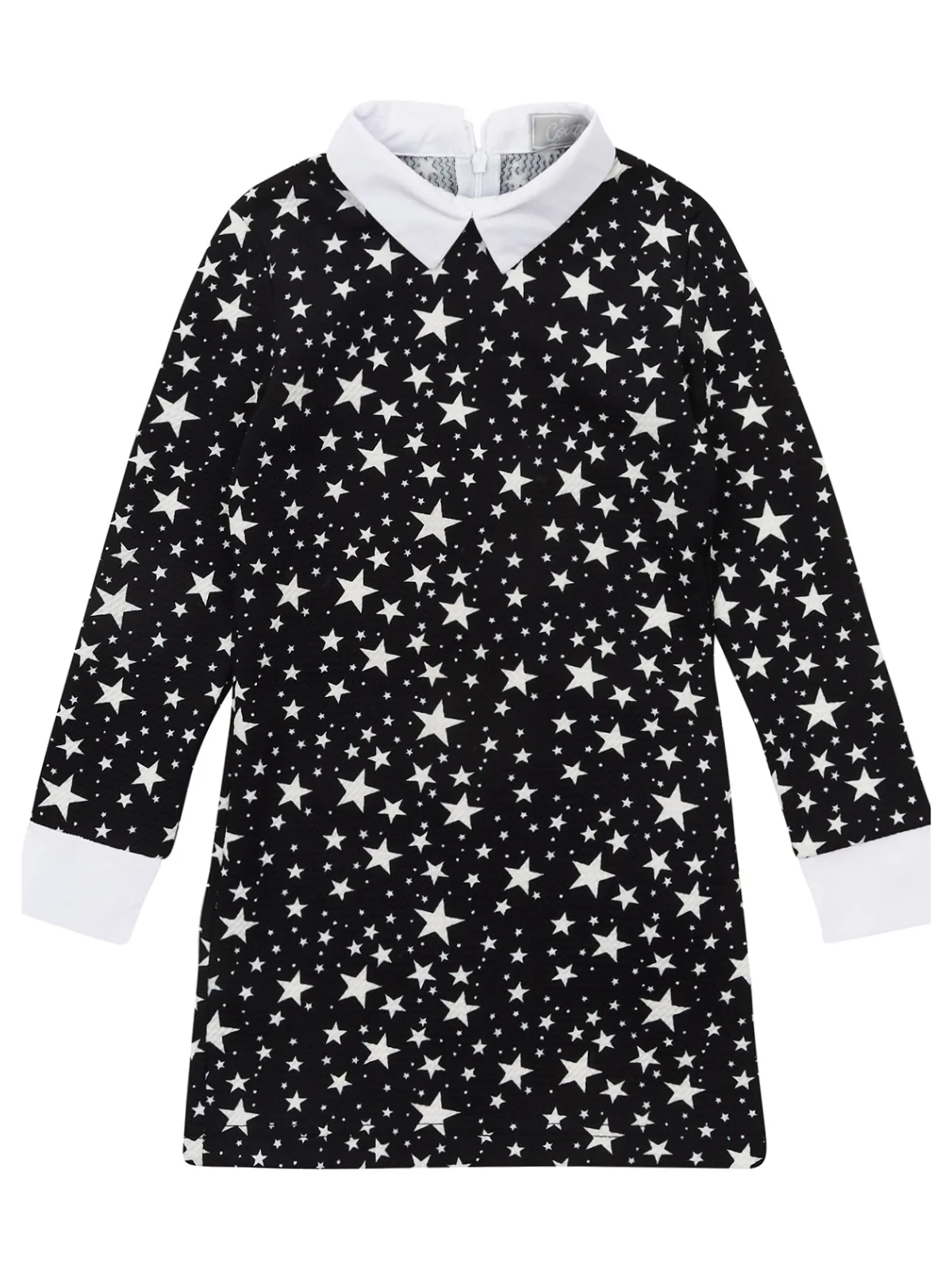 Black Stellar Star Collared Dress by Kids Couture