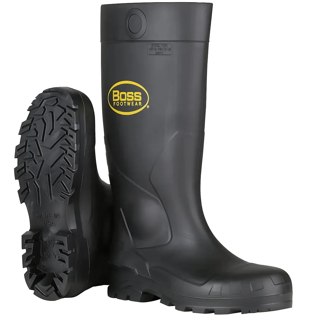 Boss 380-800/8 16" Black PVC Plain Toe Boot