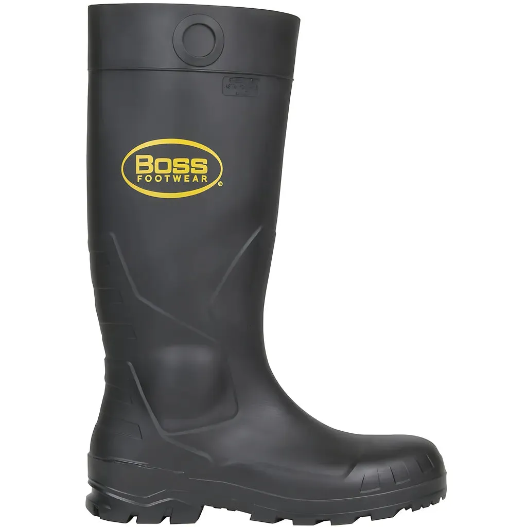 Boss 380-800/8 16" Black PVC Plain Toe Boot