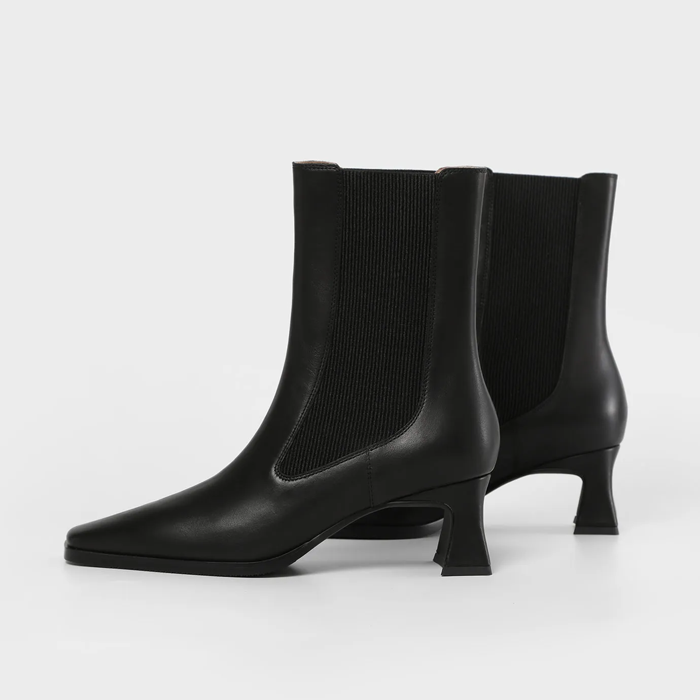 Bottines Élastiques - Noir Lisse