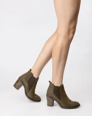 Brandy Snake Booties - Olive