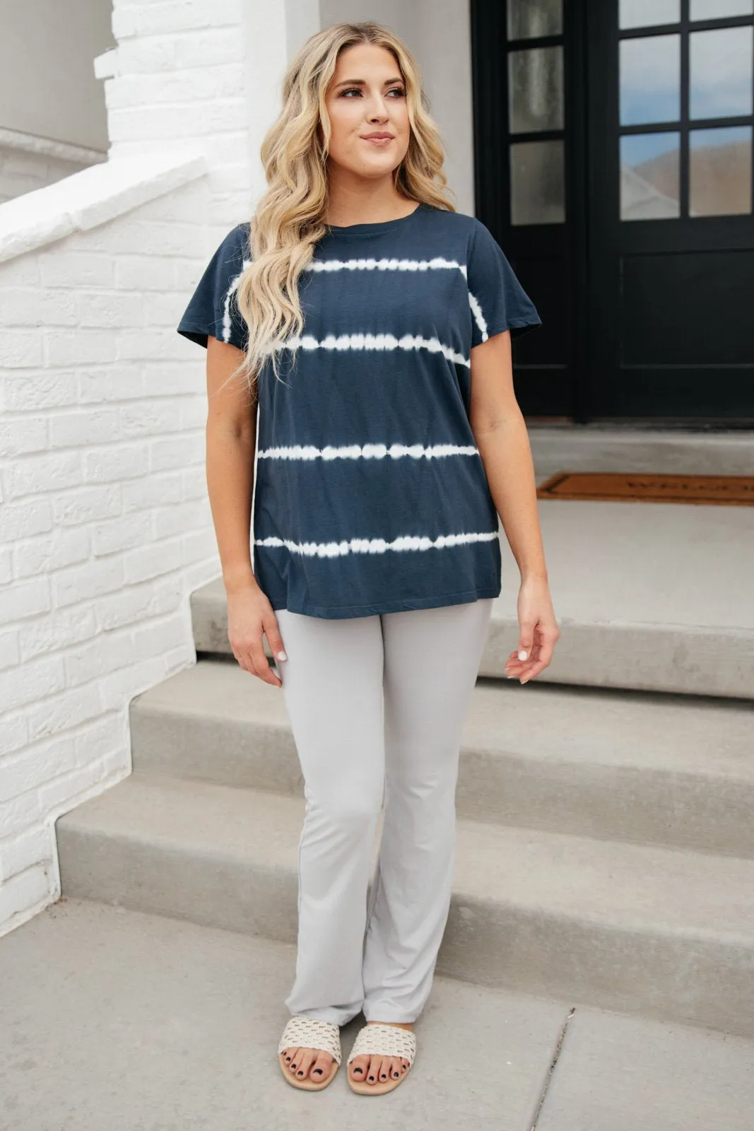 Bright Lights Tie Dye Top in Navy