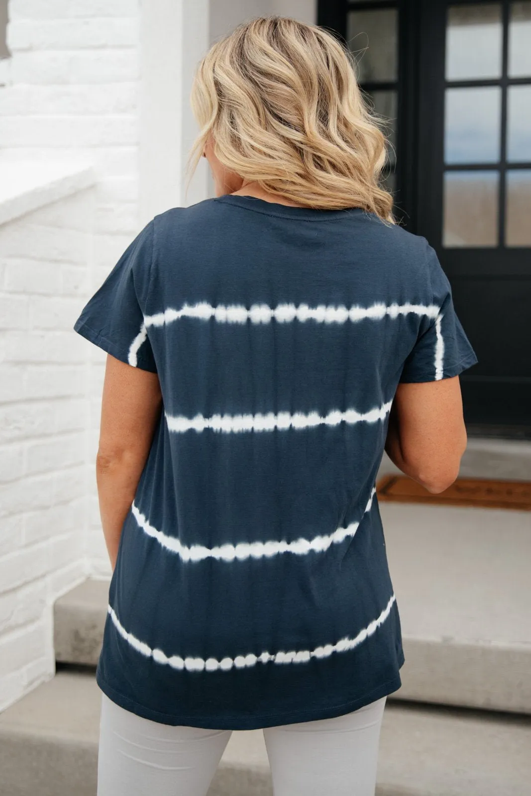 Bright Lights Tie Dye Top in Navy