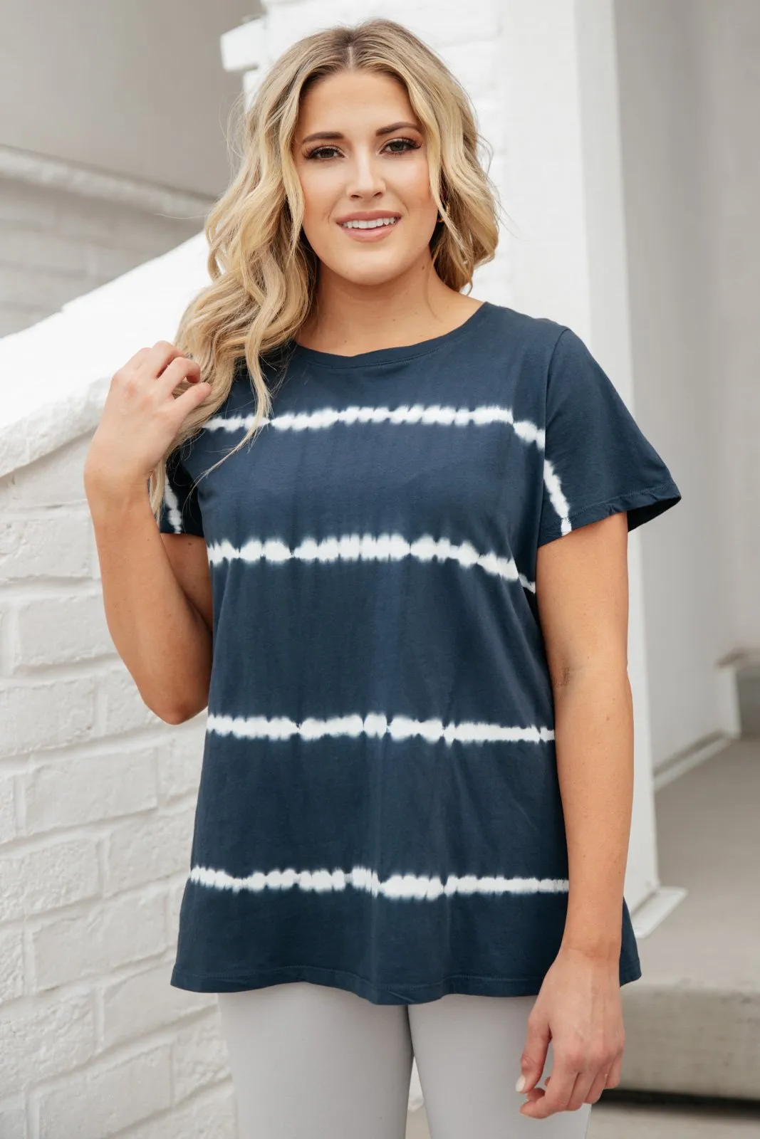 Bright Lights Tie Dye Top in Navy