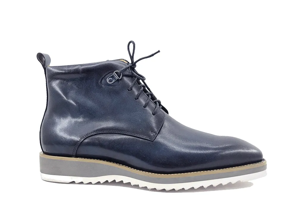 Burnished Calfskin Lace-Up Boot