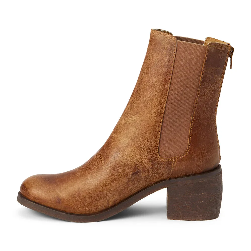 Campello Distressed Leather Chelsea Booties