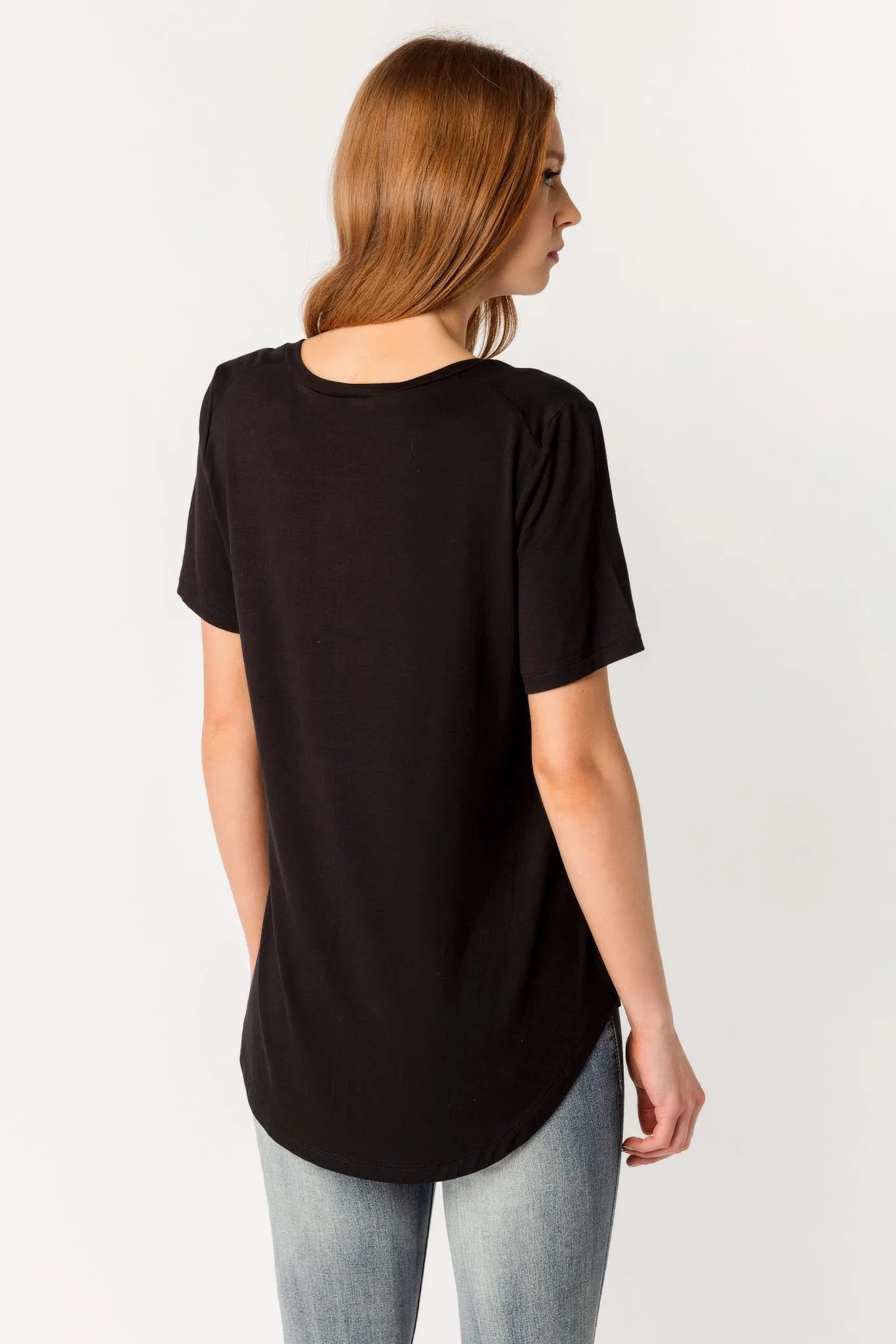 Cap Sleeve V-Neck T-Shirt