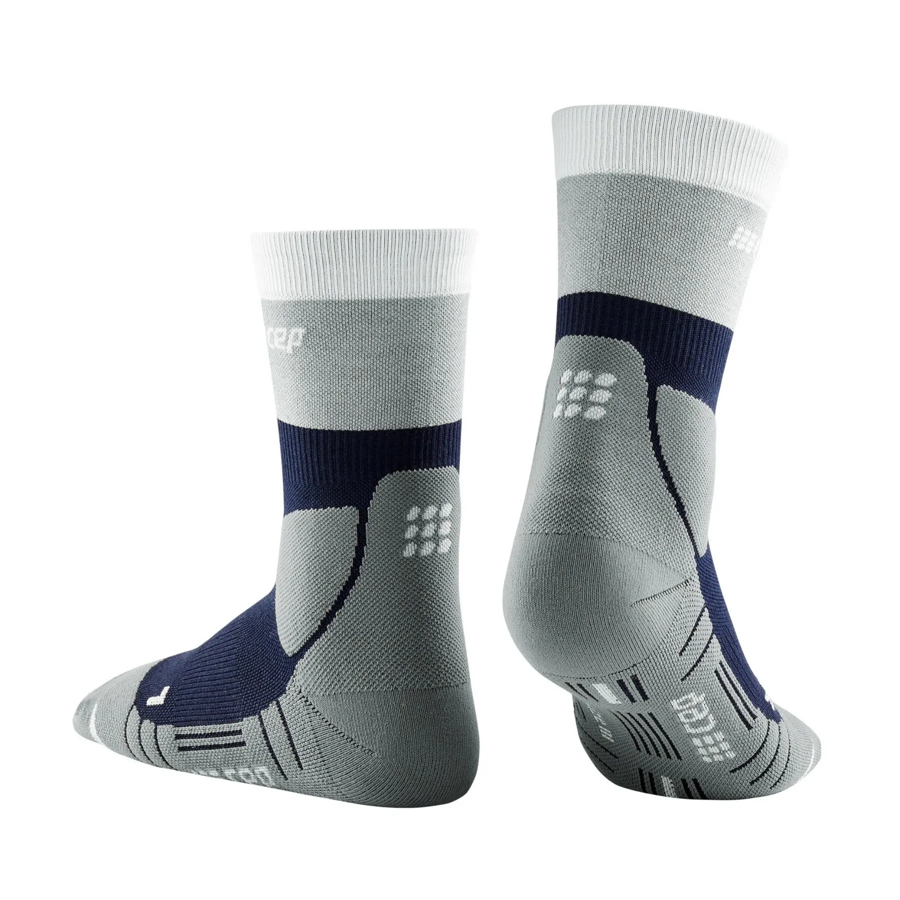 CEP | Hiking Light Merino Mid Cut Compression Socks | Men's | Marine Blue/Grey