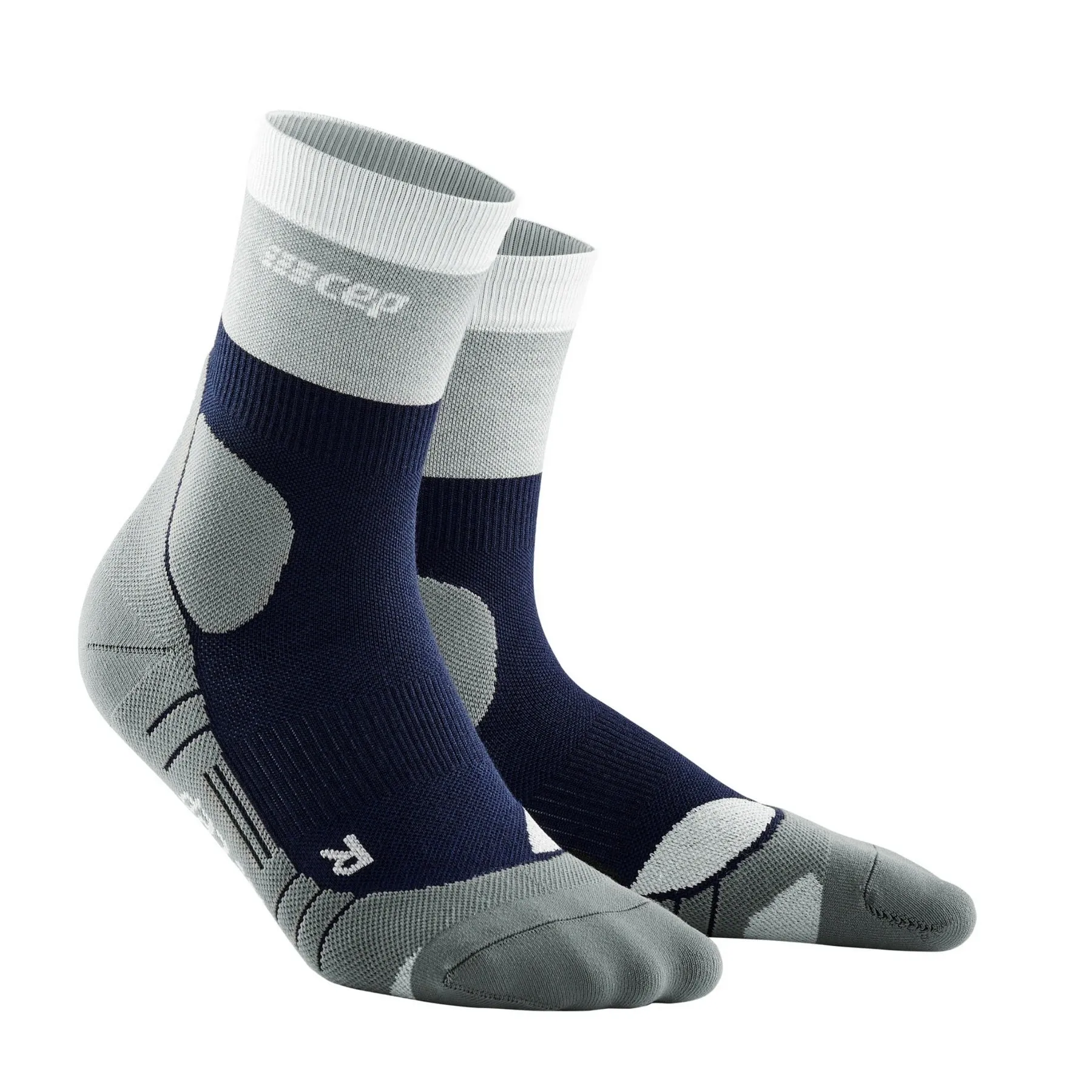 CEP | Hiking Light Merino Mid Cut Compression Socks | Men's | Marine Blue/Grey