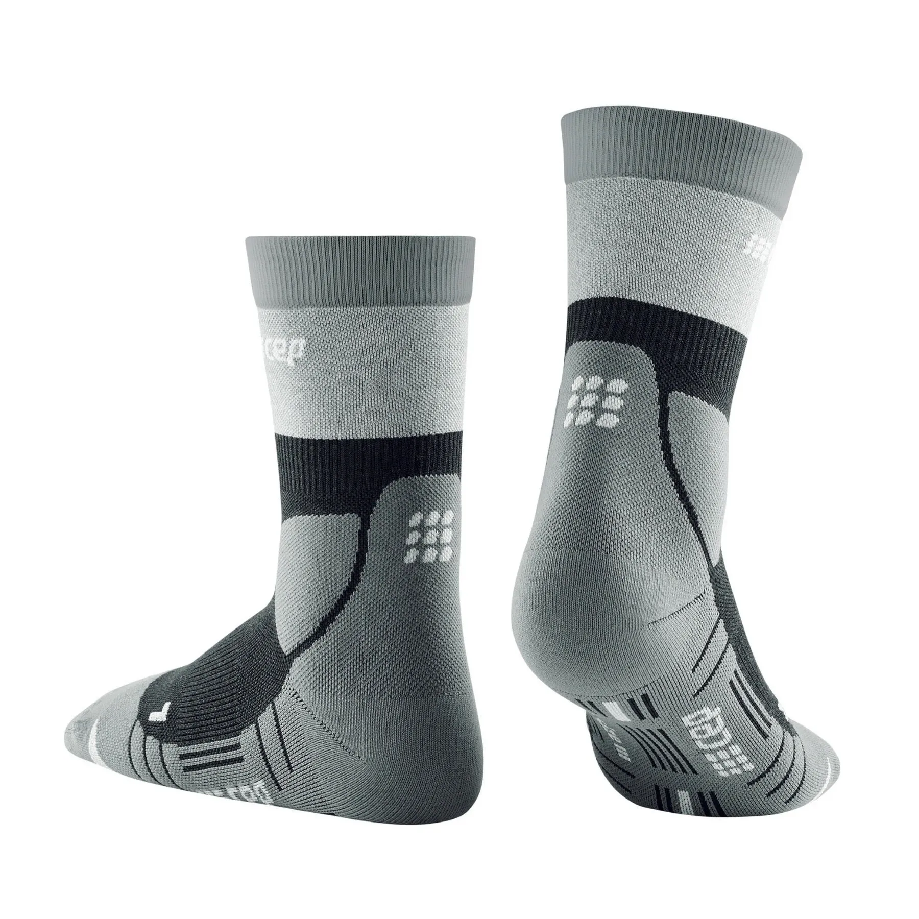 CEP | Hiking Light Merino Mid Cut Compression Socks | Men's | Stone Grey/Grey