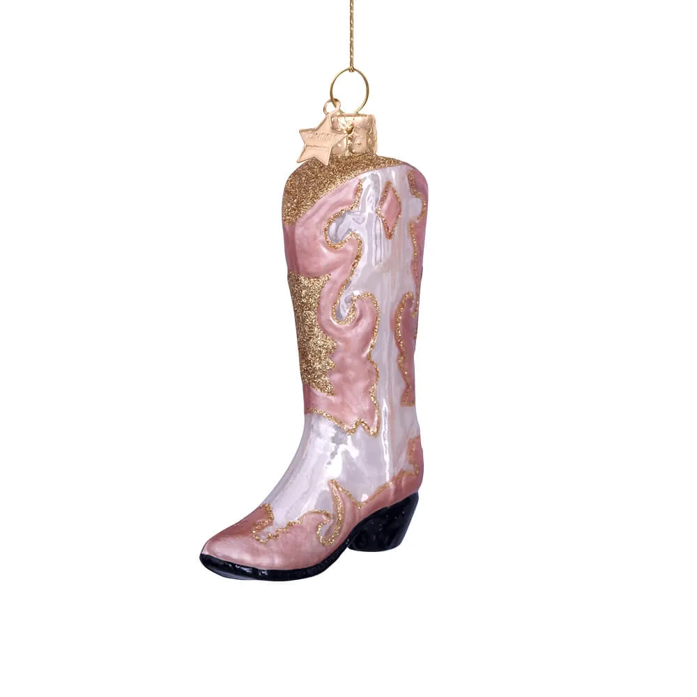 Champagne Opal Cowboy Boot Ornament