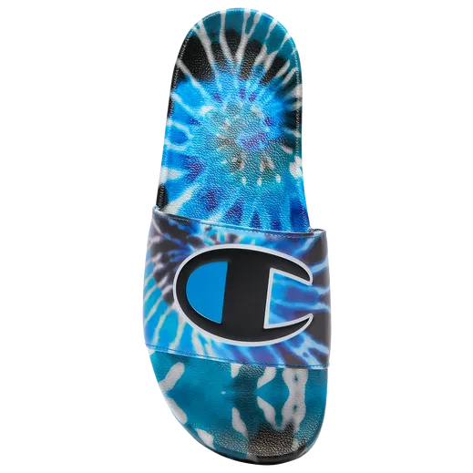 CHAMPION: IPO BLUE TIE DYE SLIDES