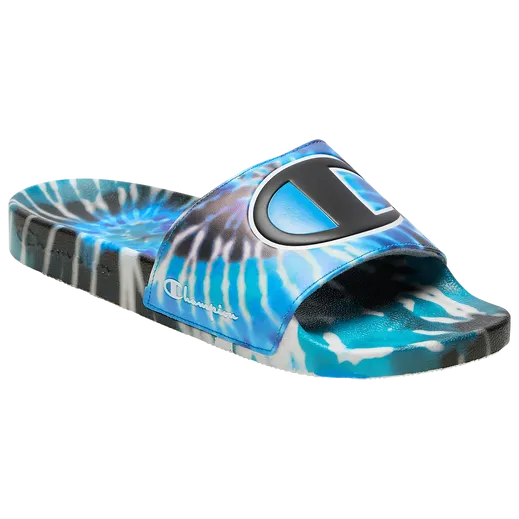 CHAMPION: IPO BLUE TIE DYE SLIDES