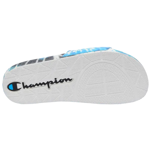 CHAMPION: IPO BLUE TIE DYE SLIDES