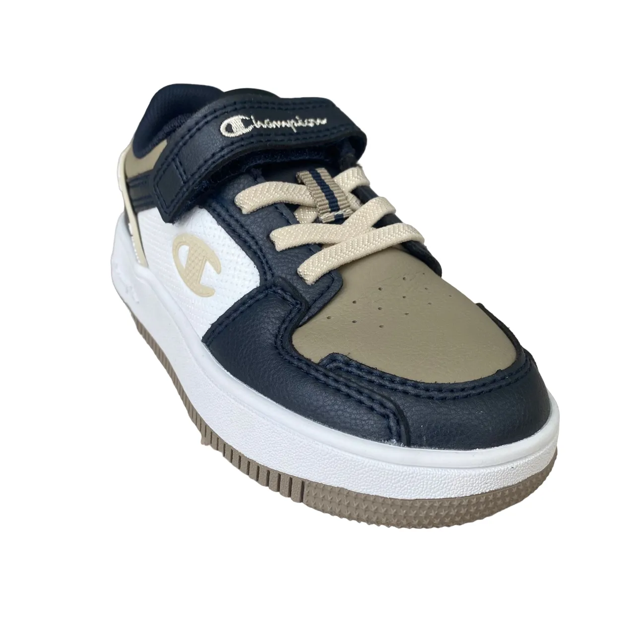 Champion scarpa sneakers da bambino con laccio elastico Rebound 2.0 Low S32414 blu-bianco-beige