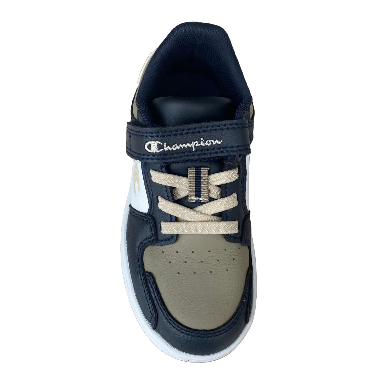 Champion scarpa sneakers da bambino con laccio elastico Rebound 2.0 Low S32414 blu-bianco-beige