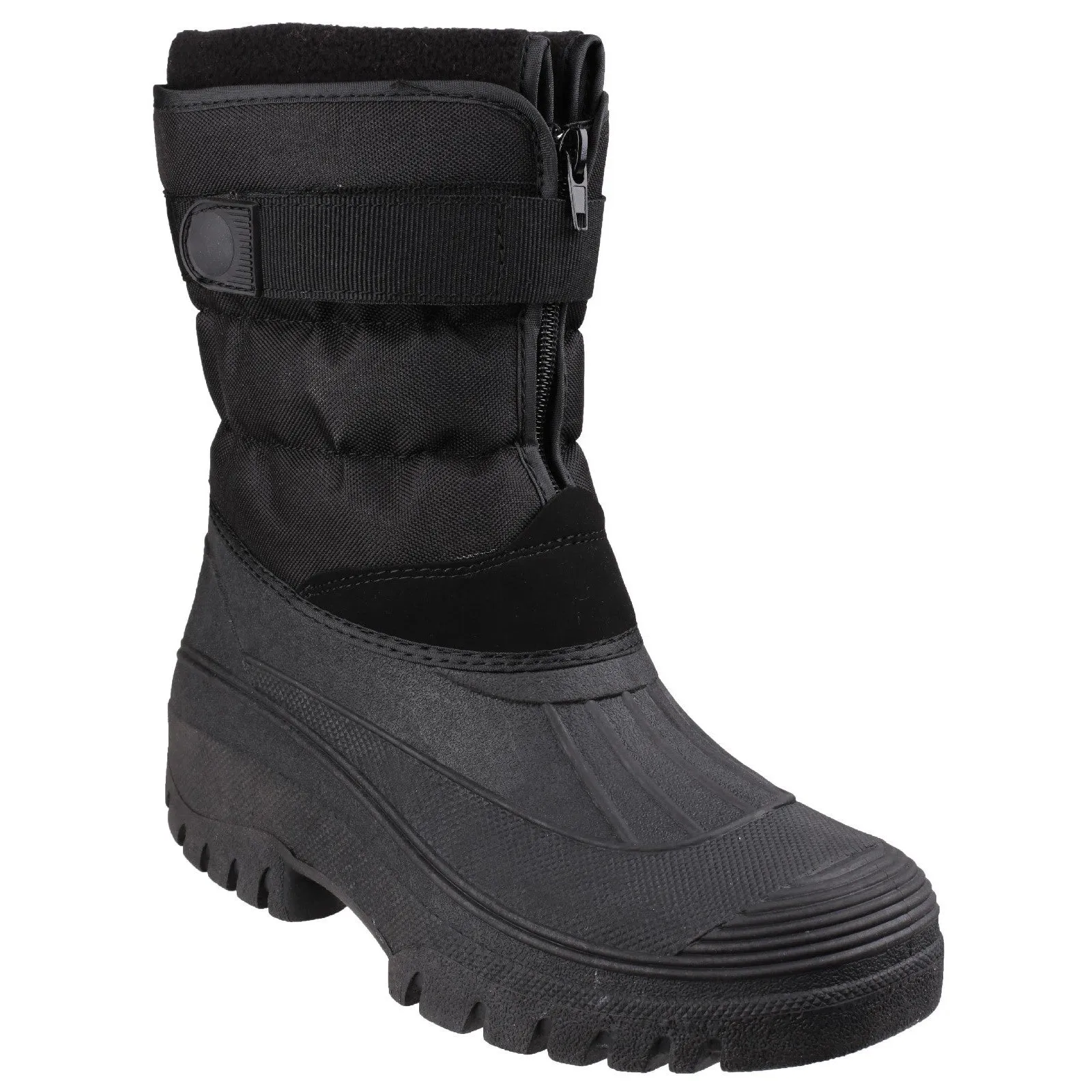 Chase Touch Fastening and Zip up Winter Boots Black