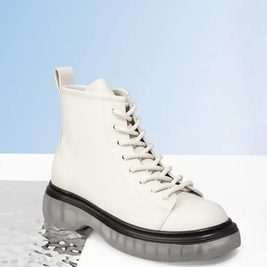 Checkerboard Element Front Lace-up Boots