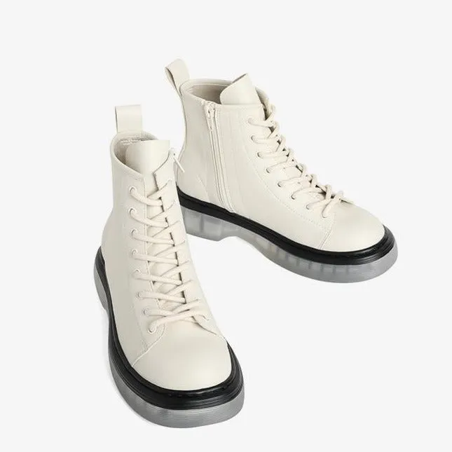 Checkerboard Element Front Lace-up Boots