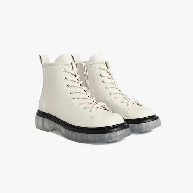 Checkerboard Element Front Lace-up Boots