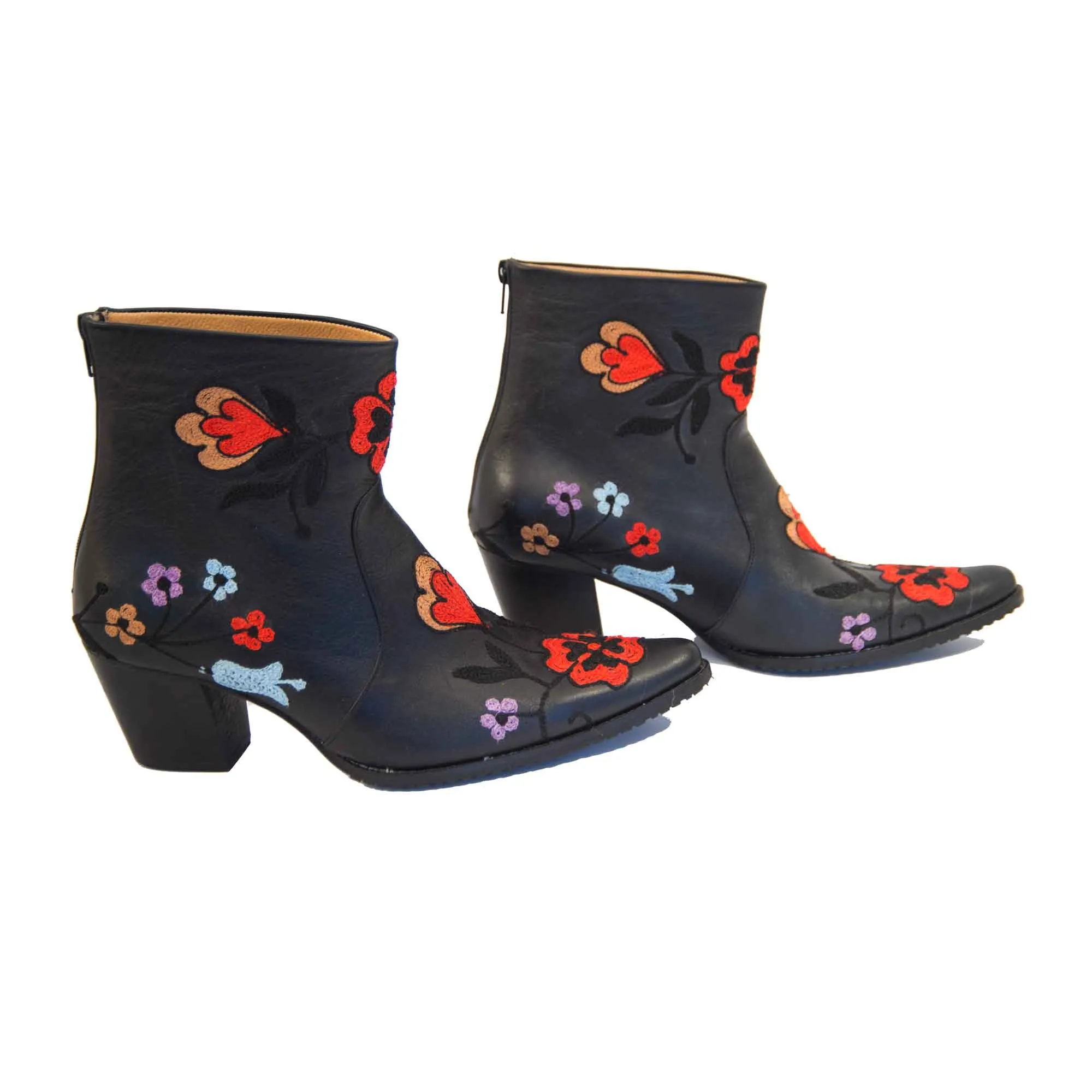 Cheyenne Short Embroidered Leather Boot