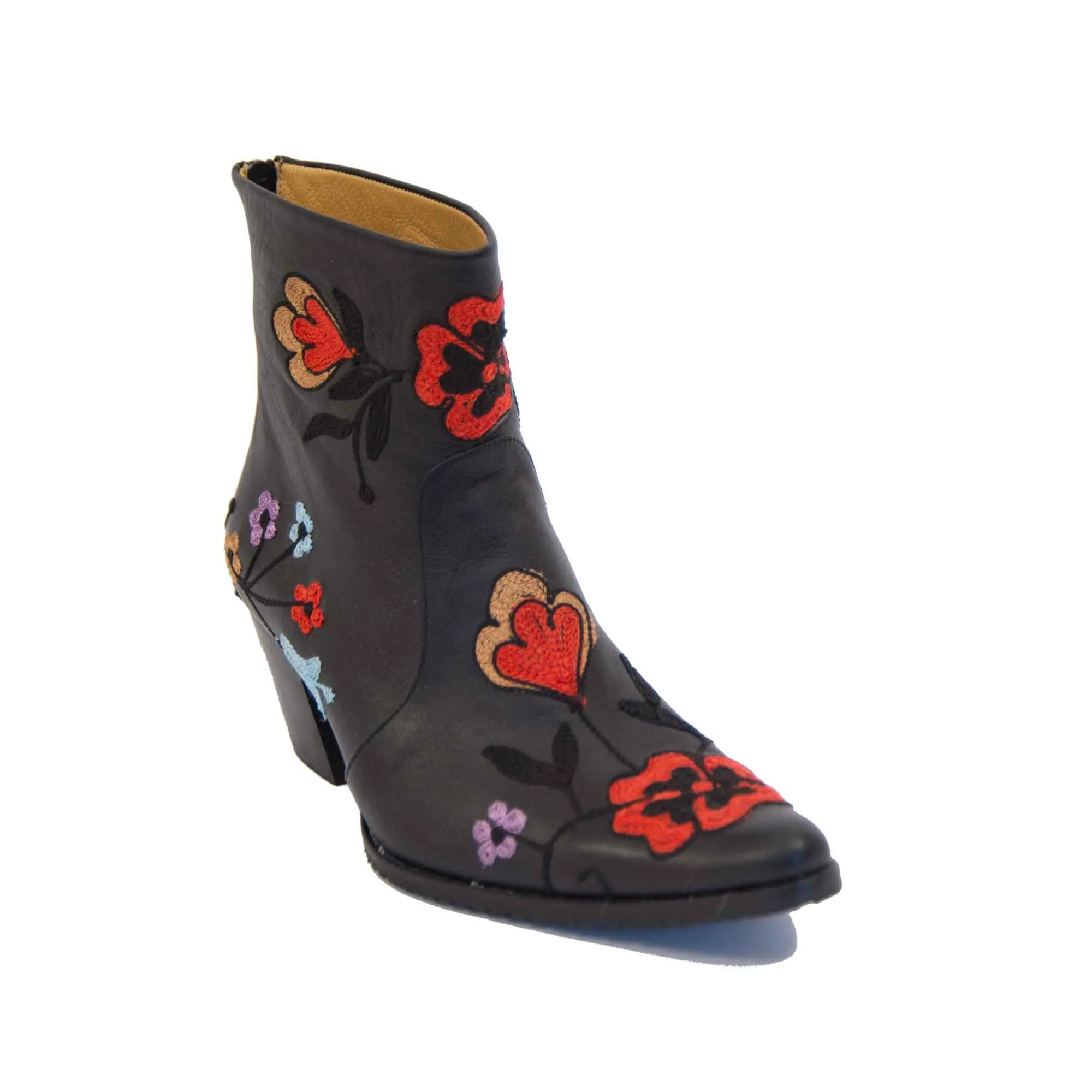 Cheyenne Short Embroidered Leather Boot