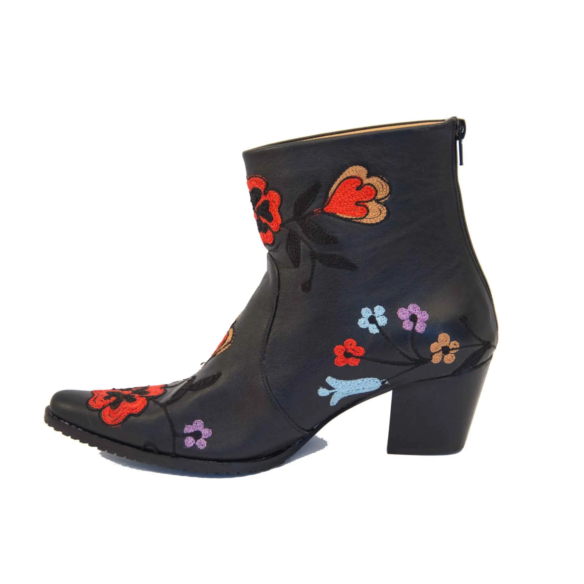 Cheyenne Short Embroidered Leather Boot