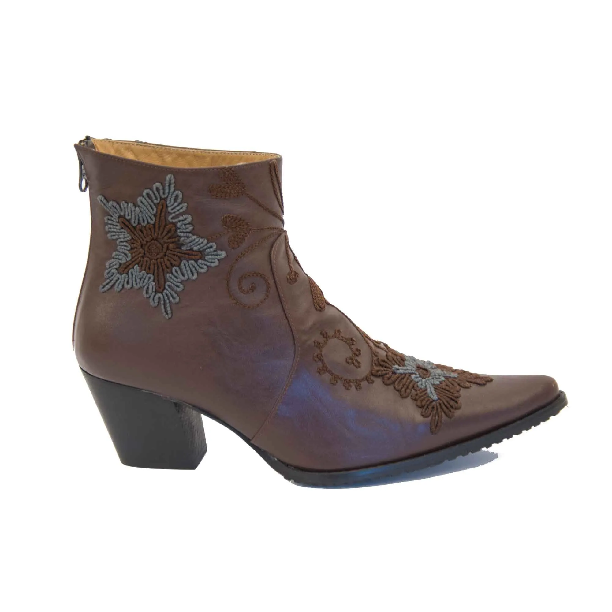 Cheyenne Short Embroidered Leather Boot