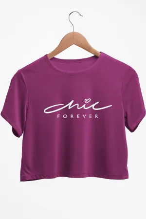 Chic Forever Graphic Printed Purple Crop Top